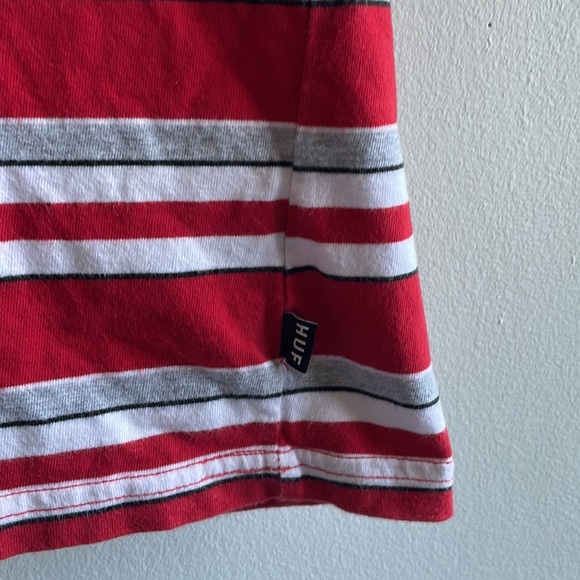 HUF T Shirt Small Red Striped - Picture 3 of 9